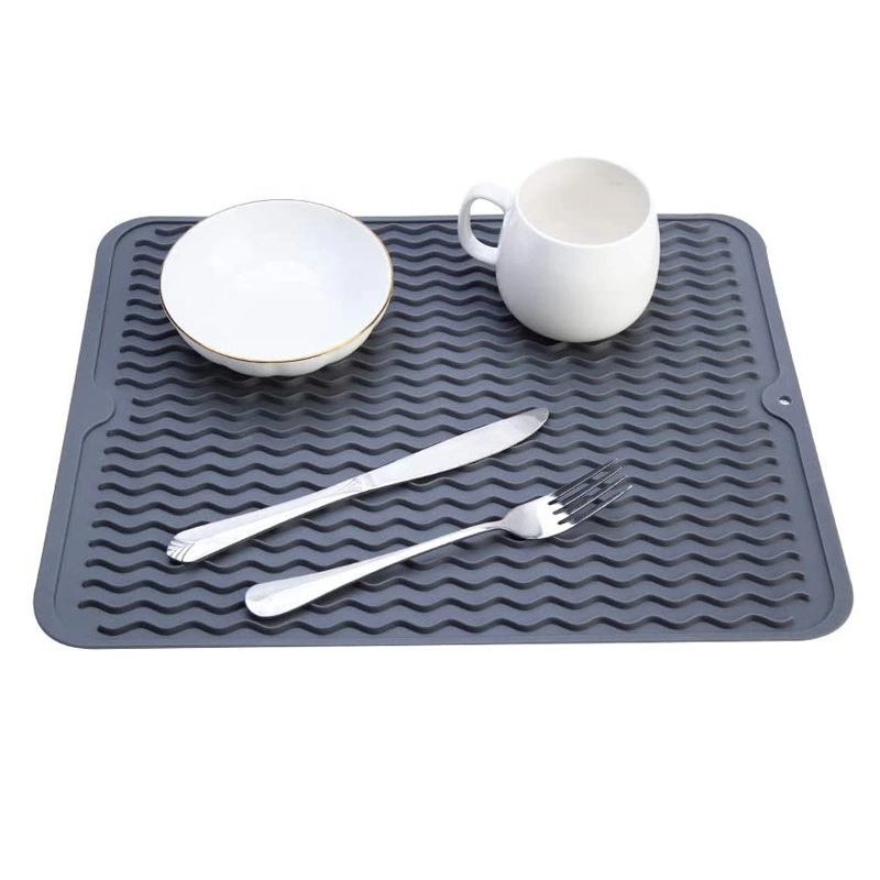 Heat Resistant Reusable Non-Slipping Eco-Friendly Silicone Dish Drying Mat